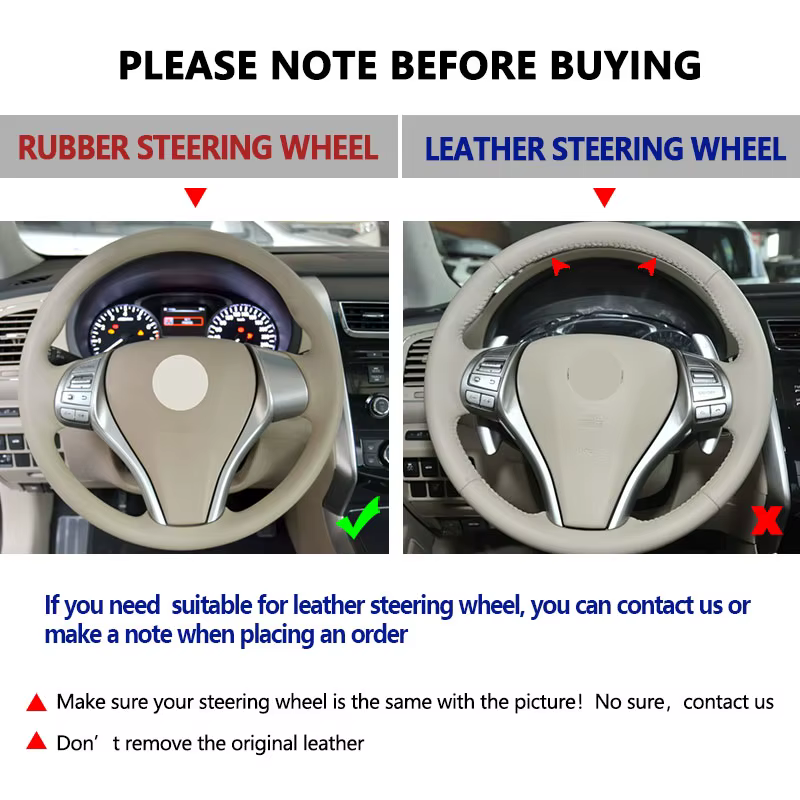 Cubierta de volante FOXSN de cuero perforado para Nissan