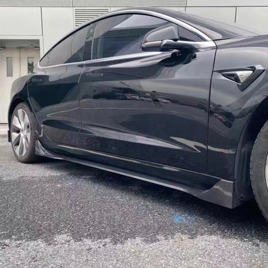 Faldones laterales en fibra de carbono Real - Tesla Model 3 2018-2020 - imagen 4