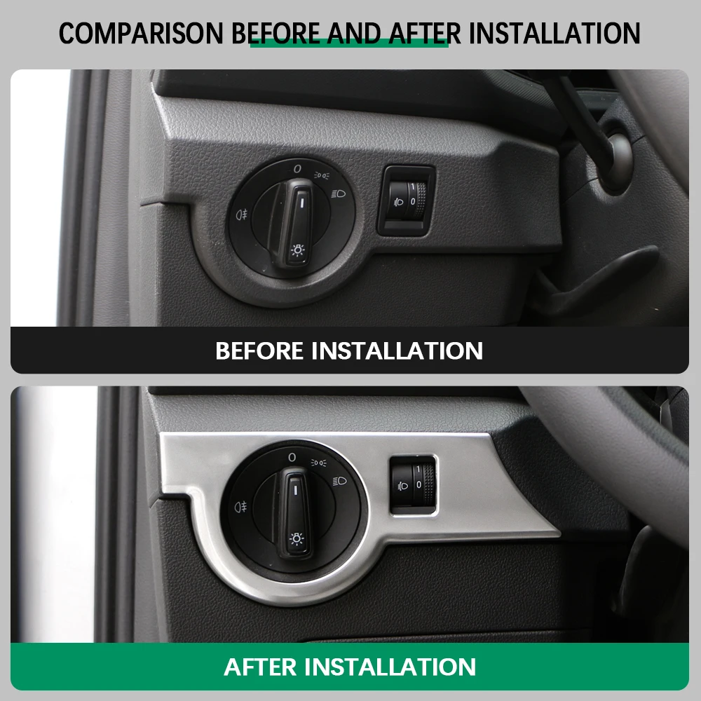 Embellecedor de acero inoxidable del mando de luces VW T-Cross