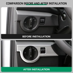 Embellecedor de acero inoxidable para mando de luces VW T-Cross