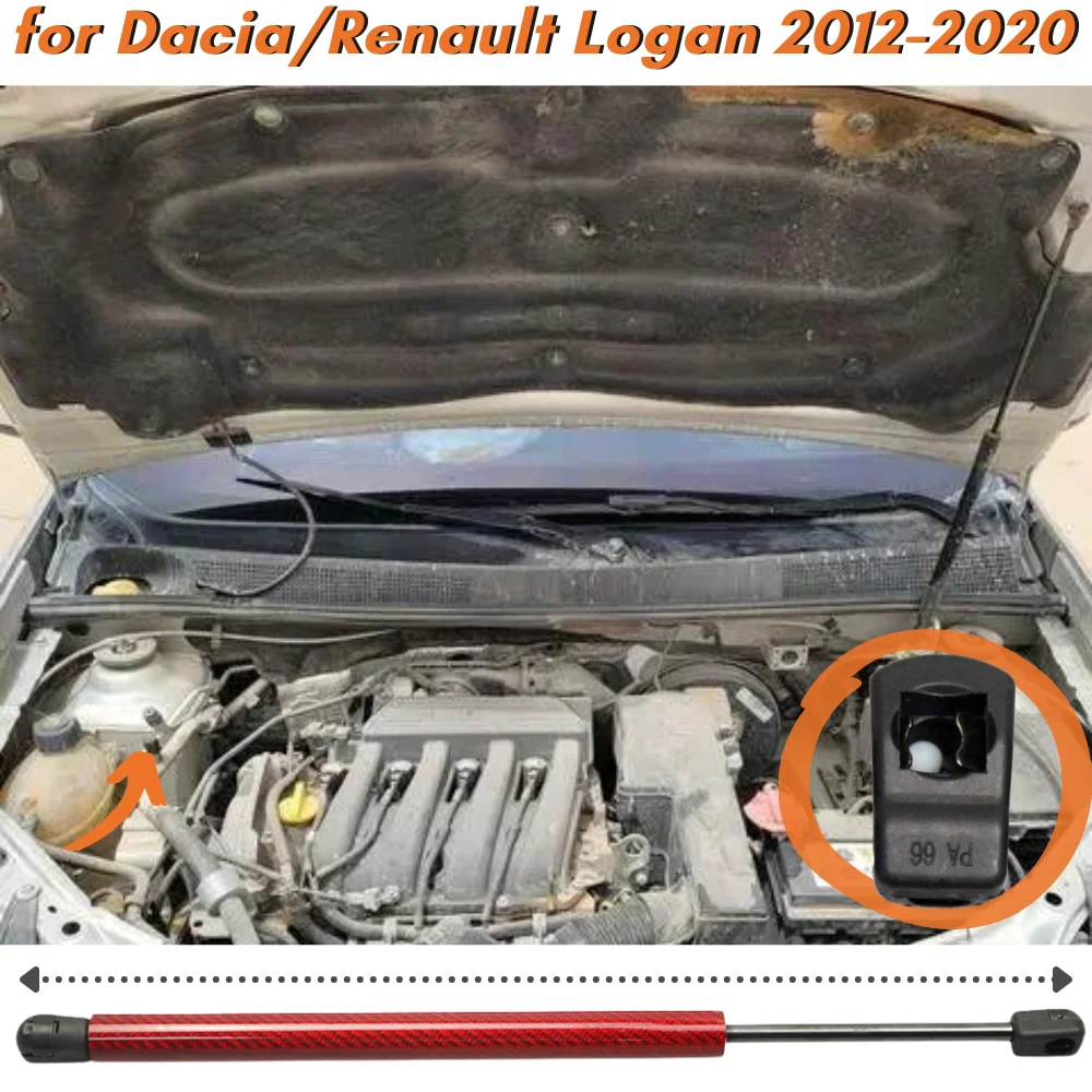 Amortiguador de capó delantero para Renault Symbol III y Dacia Logan