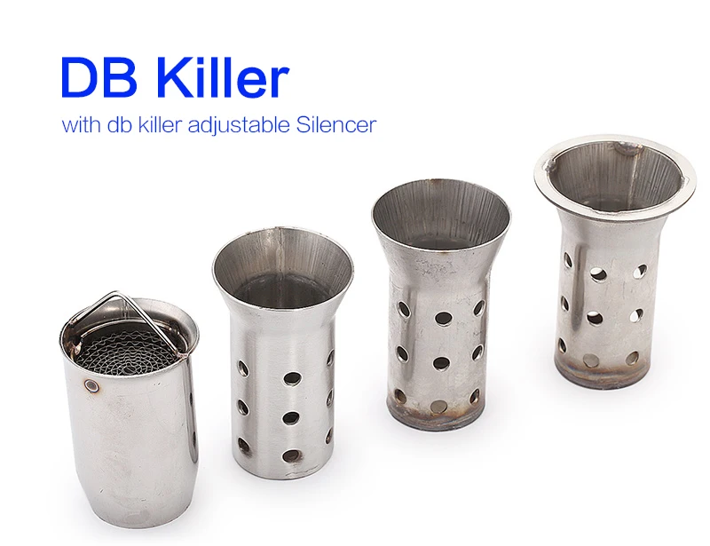 Silenciador db killer de acero inoxidable para escape de motocicleta