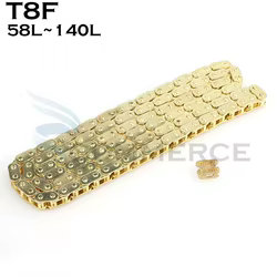 Cadena T8F dorada con eslabón maestro para Mini Dirt Bike Quad ATV 47-49cc