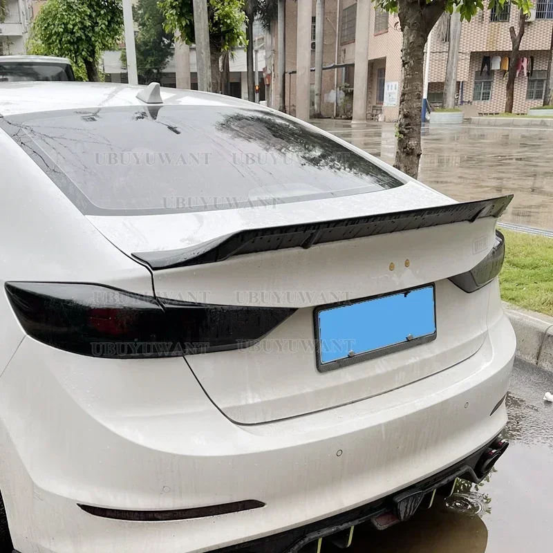 Para Hyundai Elantra 2017 2018 2019 tapa del maletero trasero alerón de coche alas traseras Material ABS Tuning accesorios exteriores piezas - imagen 5