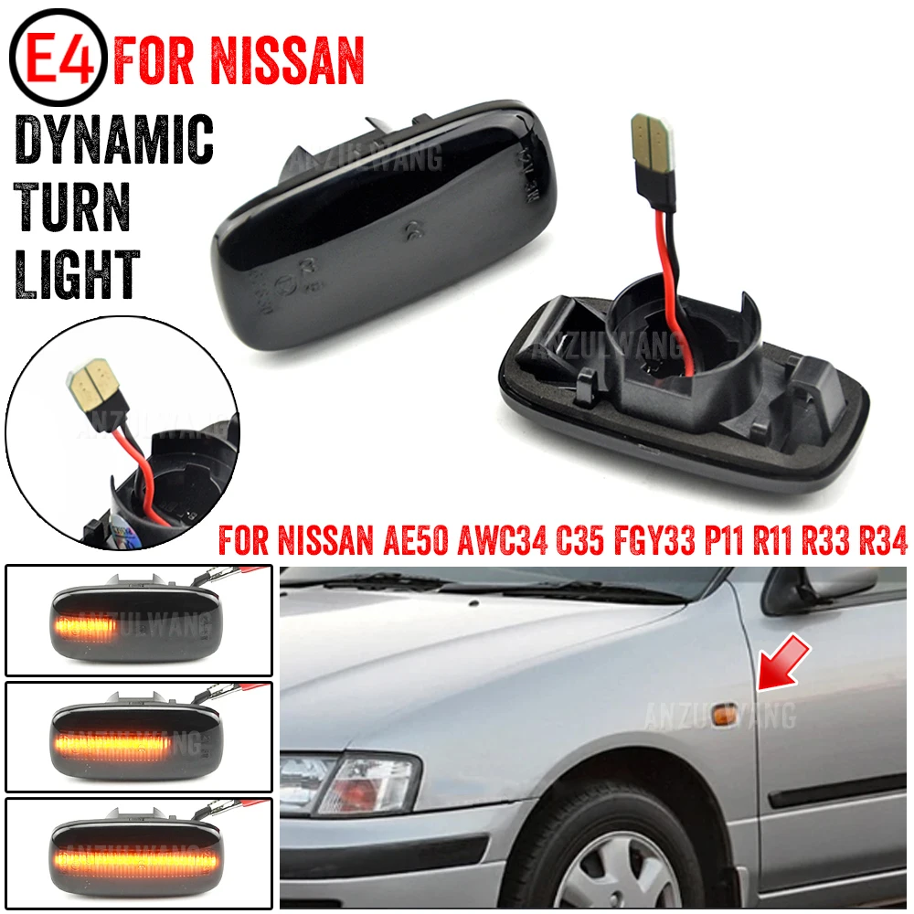 Intermitente lateral LED secuencial para Nissan Stagea, Cima y Primera