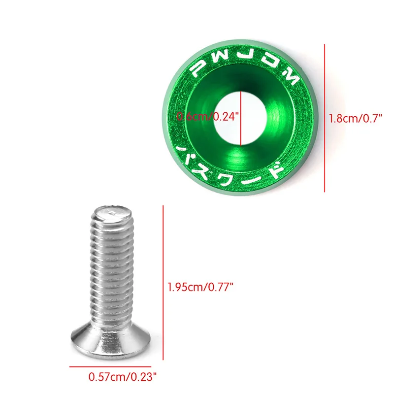 Opciones de color para arandelas de aluminio M6