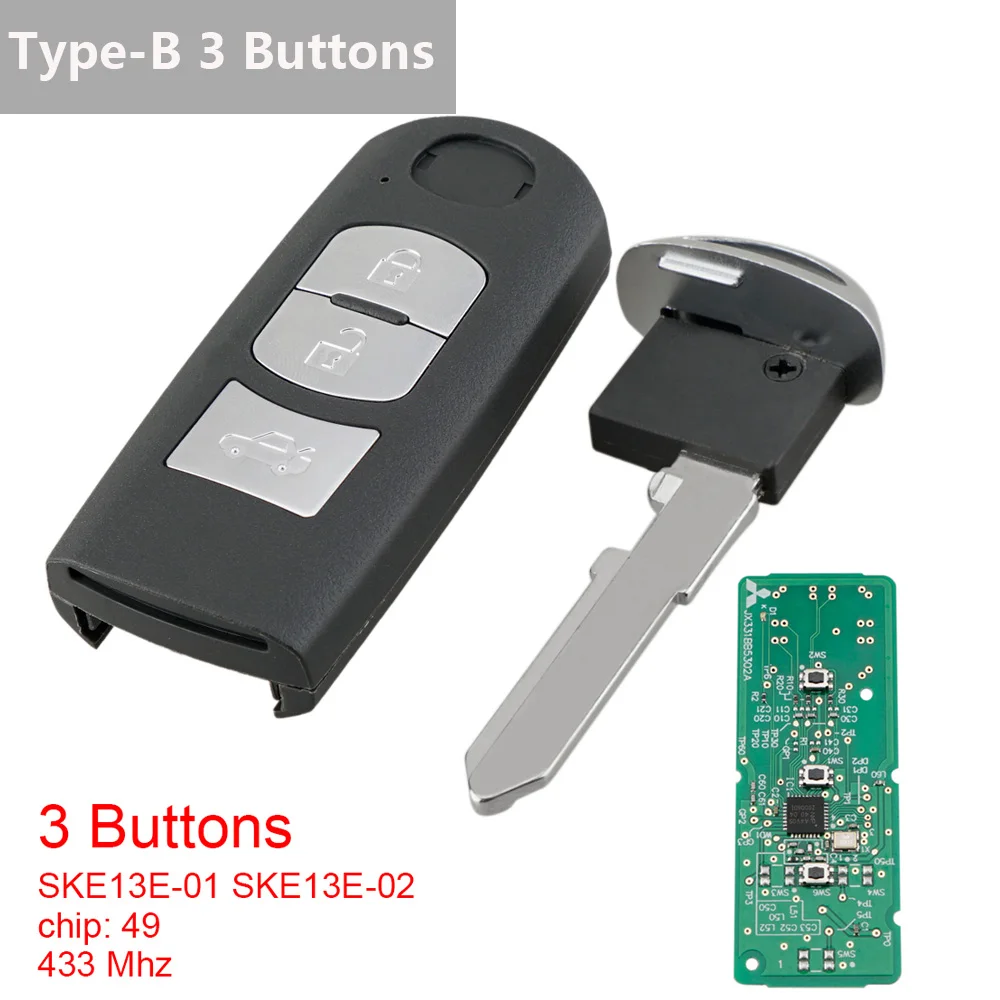Llave inteligente con mando Mazda Axela/Atenza, 433 MHz, chip ID49 - imagen 5