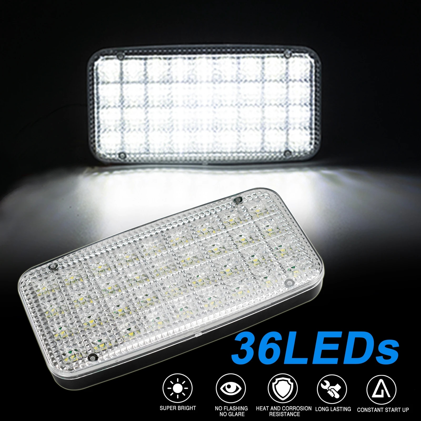 Luz LED techo interior coche rectangular 36 SMD - imagen 2
