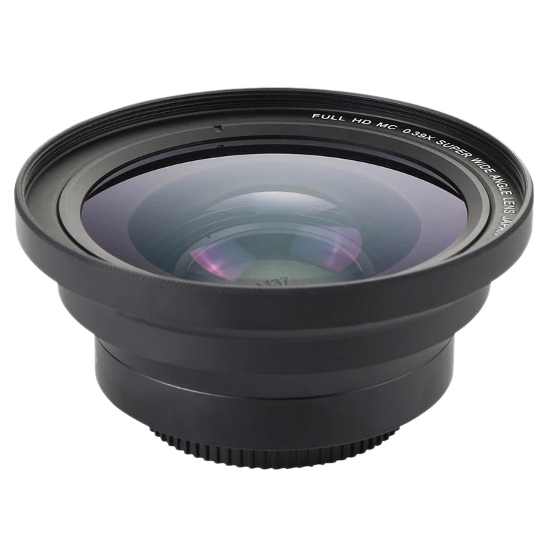 Lente macro y gran angular 0.39X 37/72 mm Full HD para videocámara 4K