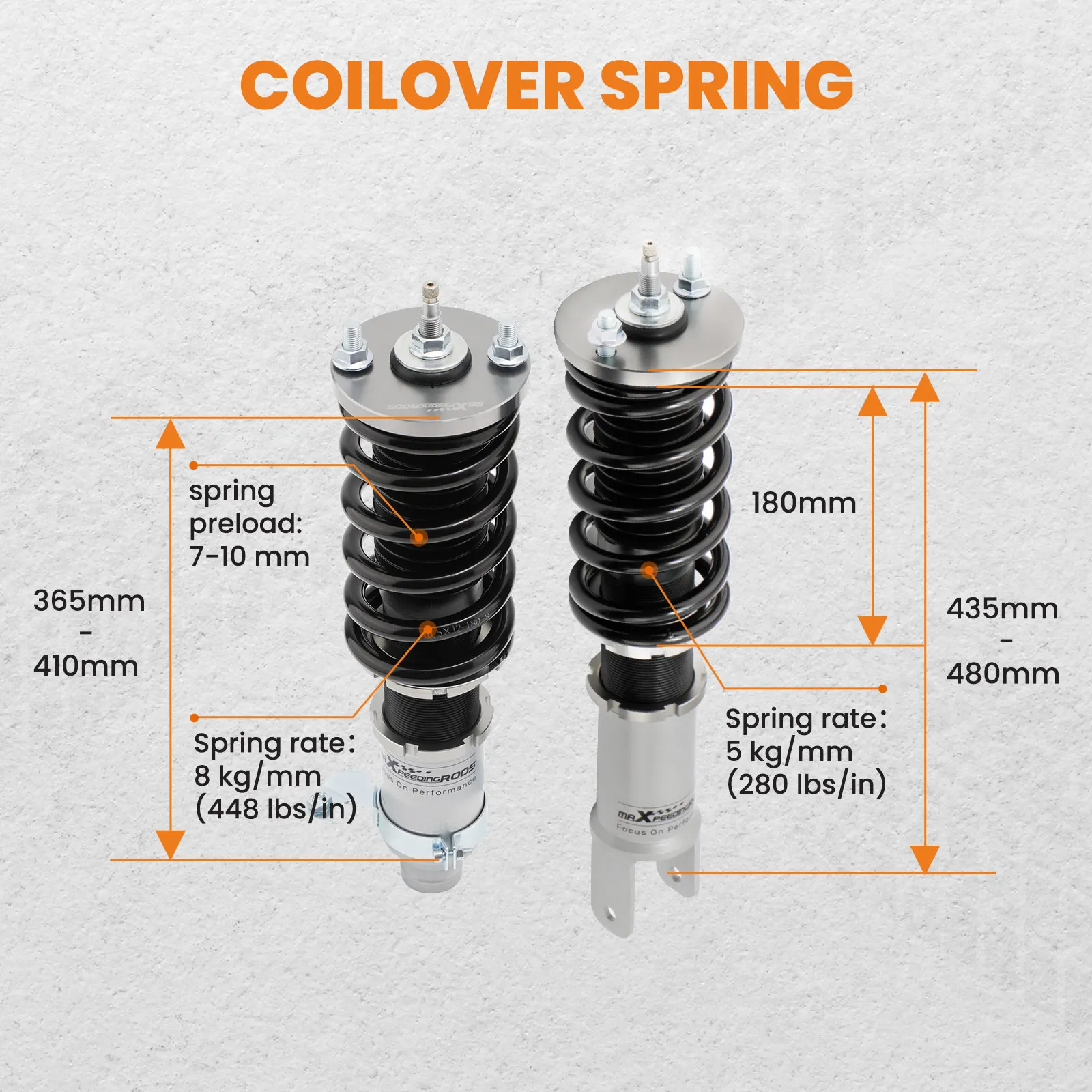 Amortiguador coilover ajustable de 24 vías