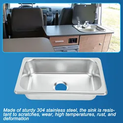 Fregadero náutico de acero inoxidable 304 para barco y caravana