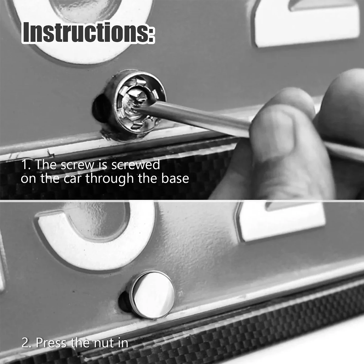 Tornillos antirrobo para matrícula de coche de acero inoxidable - imagen 4
