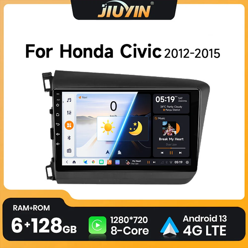 Radio multimedia 9 pulgadas Honda Civic 2011-2015 con GPS y CarPlay