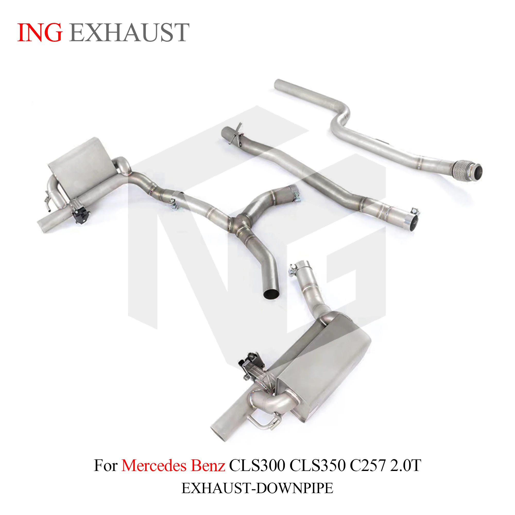 Escape catback ING Performance SS304 Mercedes CLS C257 2.0T válvula - imagen 2