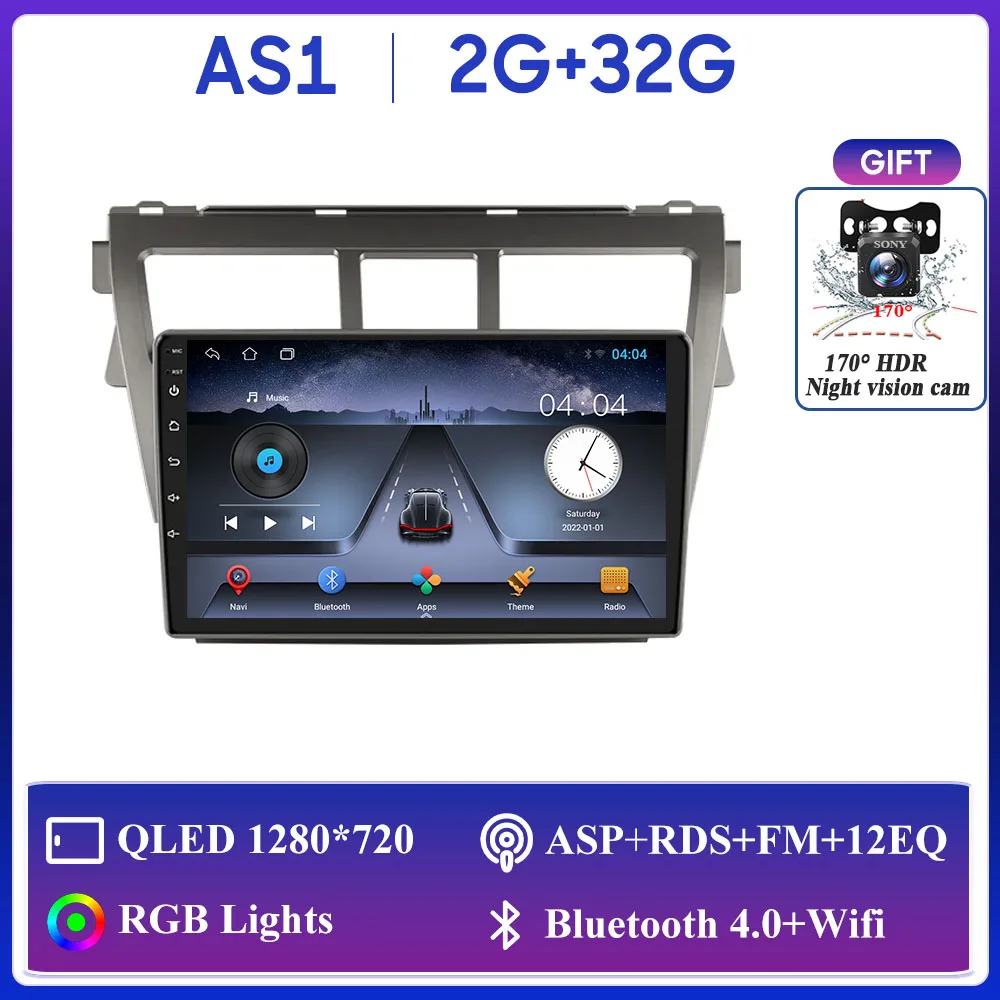 Radio multimedia CarPlay para Toyota Yaris/Vios 2007-2012 con GPS