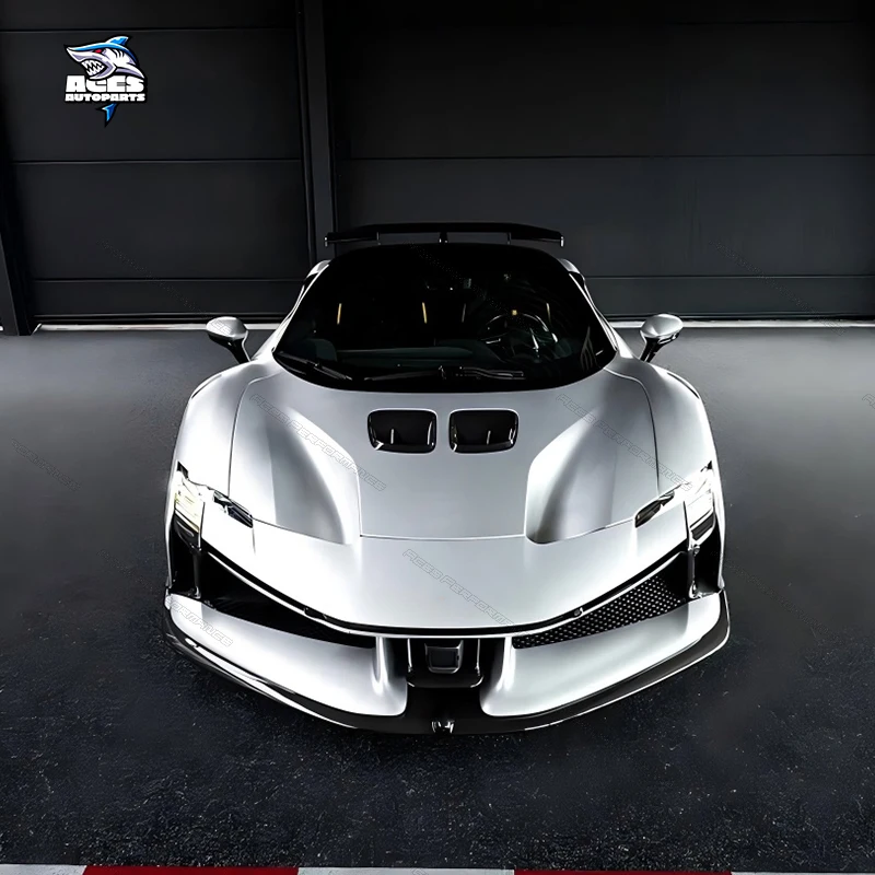 Para Ferrari SF90 kit de carrocería de fibra de carbono estilo SF90FXX parachoques delantero y trasero falda lateral alerón capó y Kit de conversión de luz trasera - imagen 3