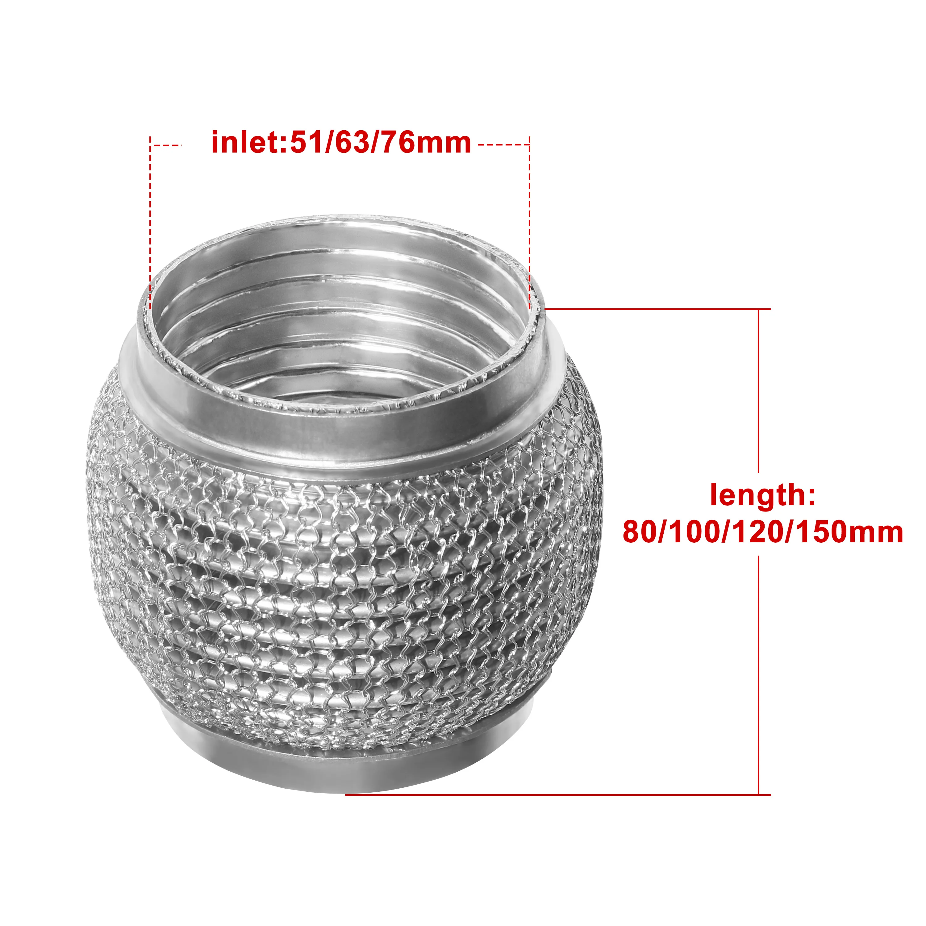 Taibosi tubo flexible de escape acero inoxidable 51-63-76 mm - imagen 2