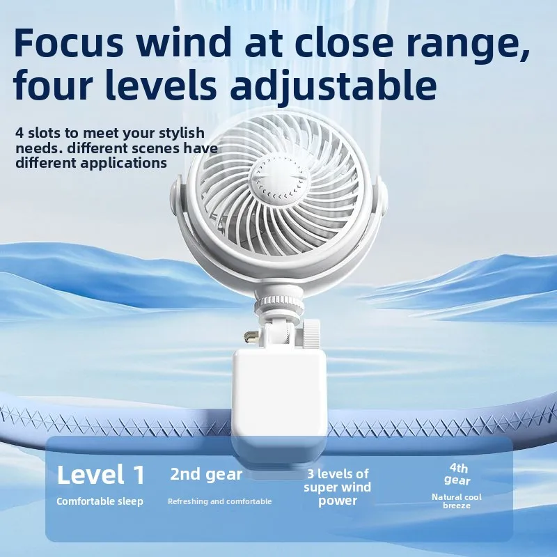 Ventilador USB recargable coche brushless con sujeción universal - imagen 3