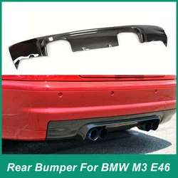 Para BMW M3 E46 Difusor de parachoques trasero Iip Chin Splitter Spoiler Kit de carrocería de fibra de carbono de alta calidad 1999-2006 Negro decorativo trasero