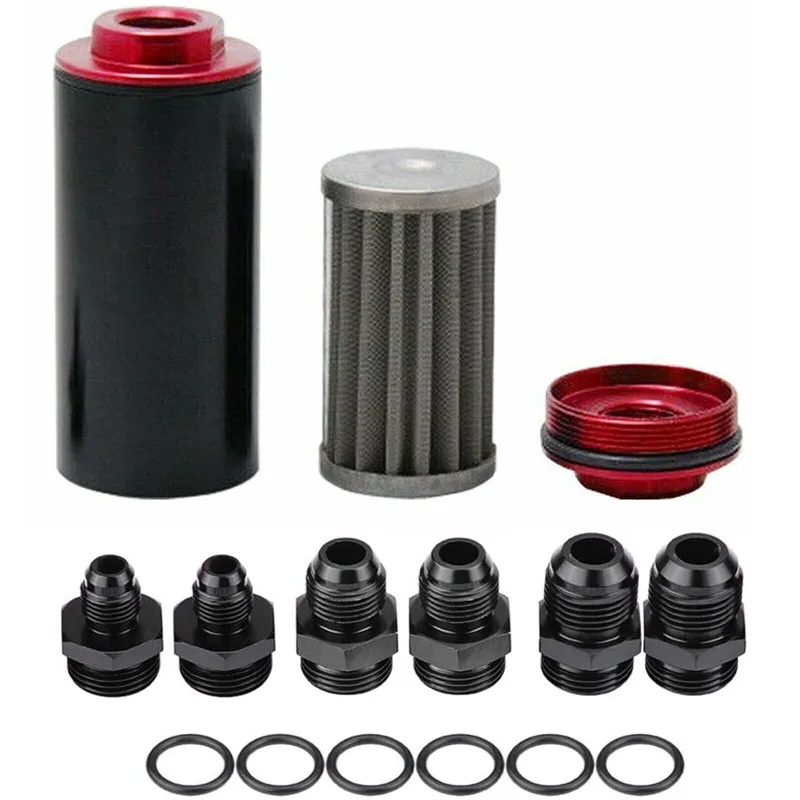 Filtro de combustible universal de aluminio, alto flujo 6AN/8AN/10AN