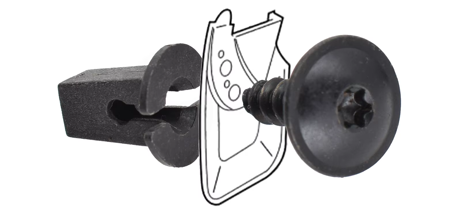 Tornillos negros para parachoques y paneles de automóvil