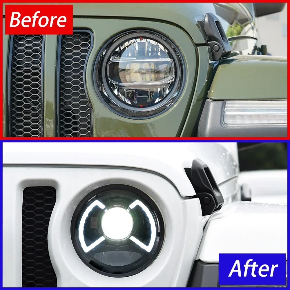 Faros delanteros LED para Jeep Wrangler JL 2018-2024, conjunto - imagen 3