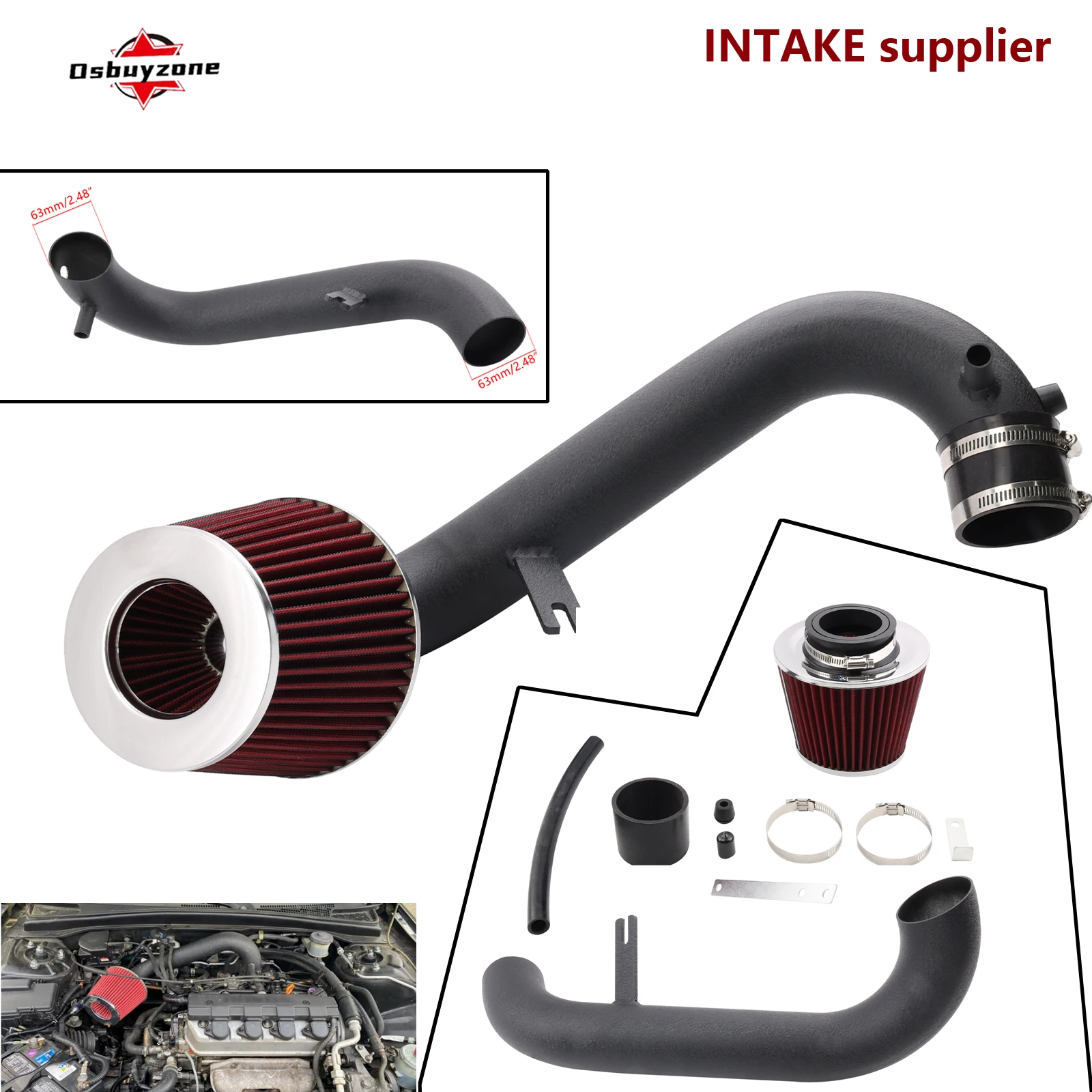 Kit admisión aire frío con filtro – Honda Civic 2001-2005 1.7L