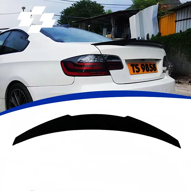 Para 2006-2014 BMW Serie 3 E92 2 puertas estilo M4 ABS plástico negro carbono tapa del maletero trasero del coche alerón de labio accesorios de alas - imagen 2