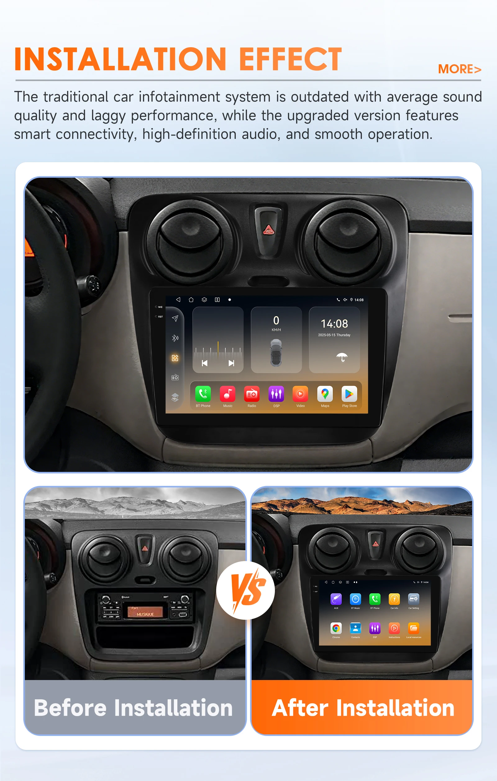 Autoradio Android Renault Lodgy Dacia Dokker – CarPlay Android Auto - imagen 2