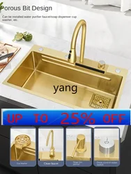 Fregadero cascada Feiyu de acero inoxidable 304 dorado LH – Taichung