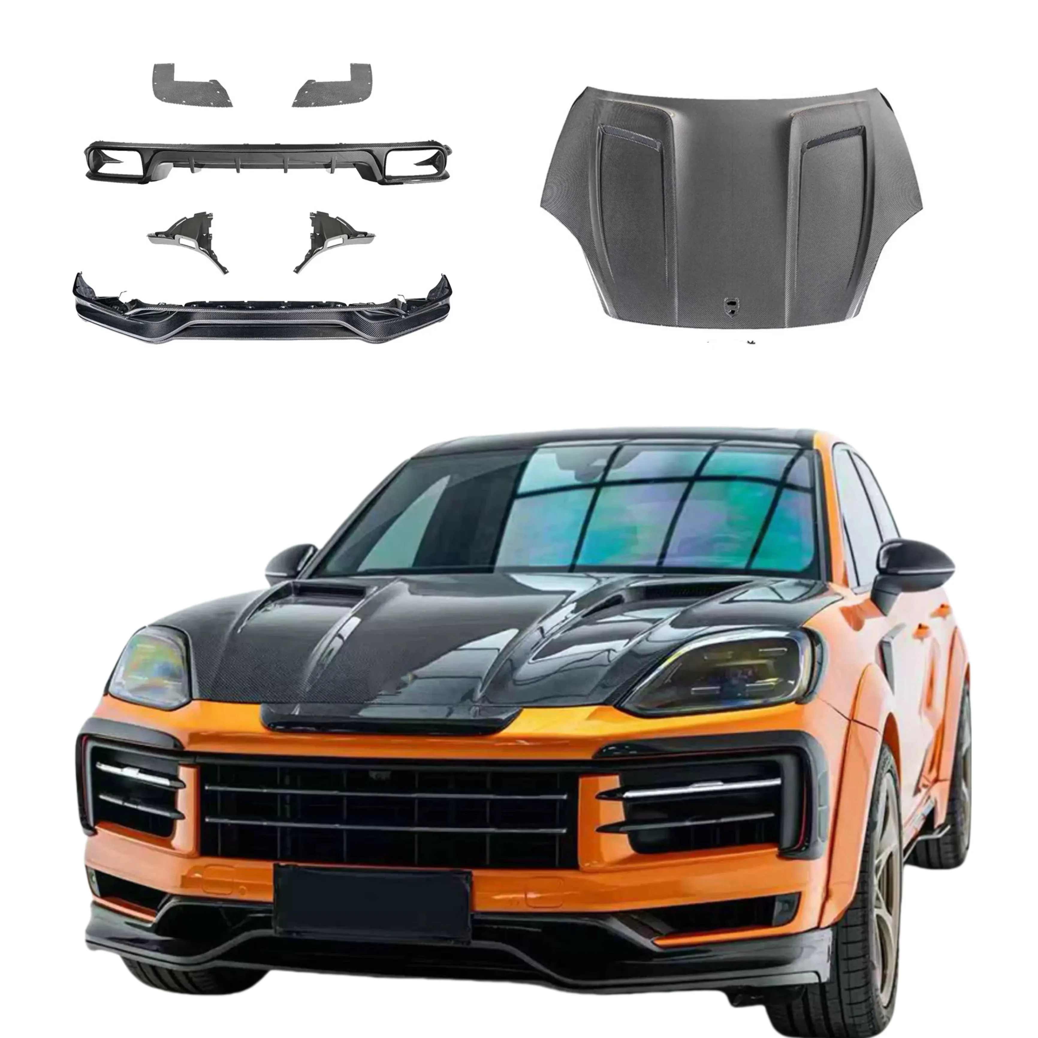 Bodykit fibra de carbono TKT para Porsche Cayenne 2024+