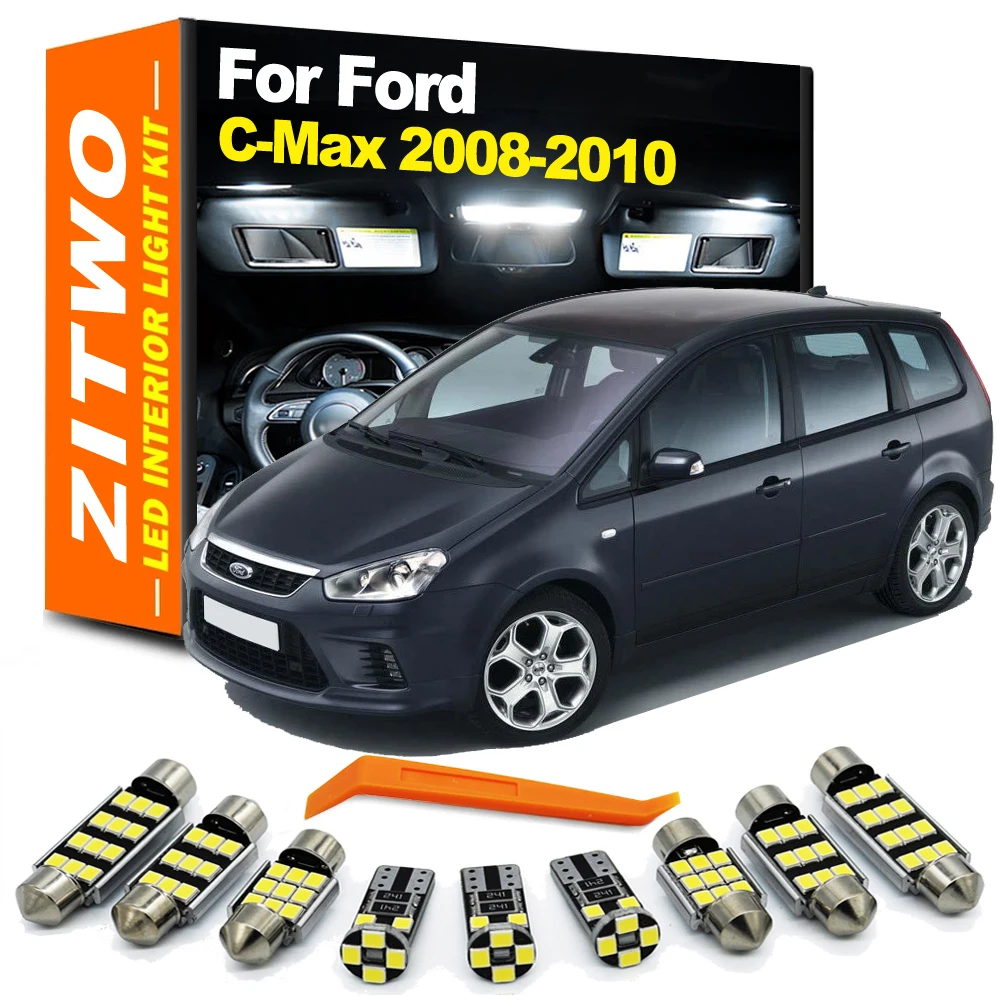 ZITWO 14 Uds luz Interior LED bombilla de lectura de mapa de coche Kit de lámpara de maletero Sun Vsior para Ford c-max Cmax 2008 2009 2010 Canbus sin Error
