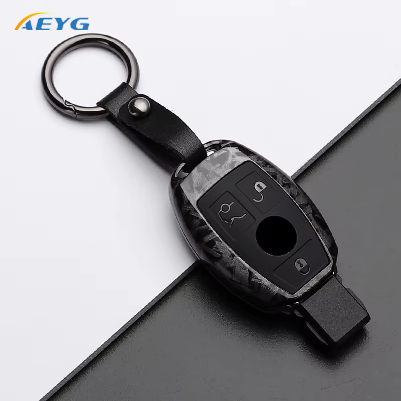 Funda para llave Mercedes-Benz de 3 botones efecto fibra de carbono - imagen 4
