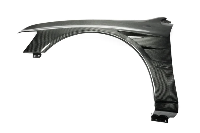 Guardabarros delantero para Mitsubishi Evolution 8 y 9 piezas de automóvil con doble ventilación de fibra de carbono más ancha y llamarada - imagen 4