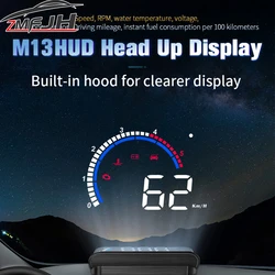 Pantalla HUD OBD2 M13 con velocímetro y nivel de combustible