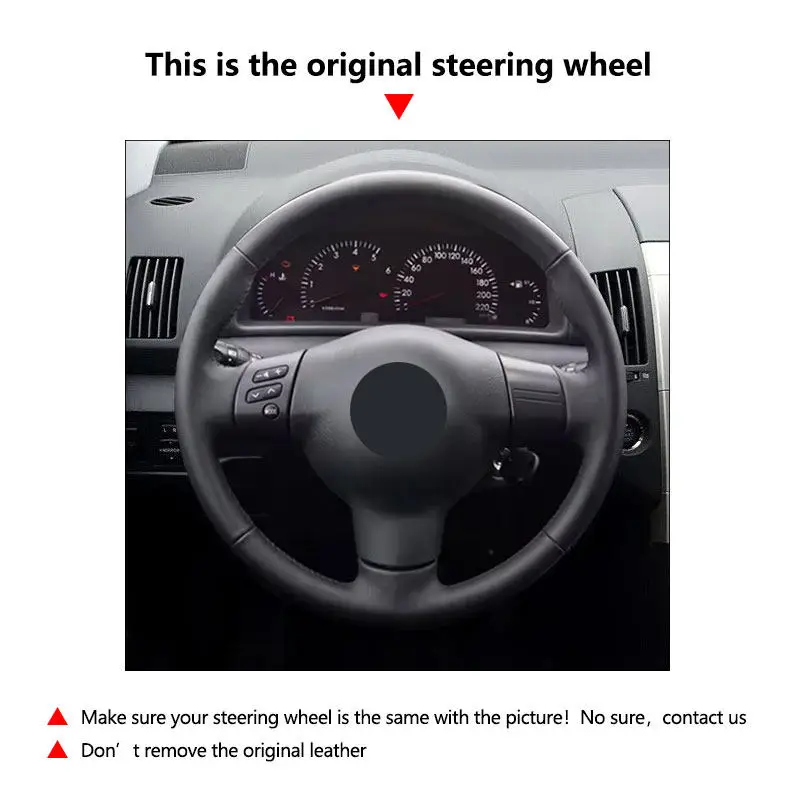 Funda de cuero de ante para volante de coche