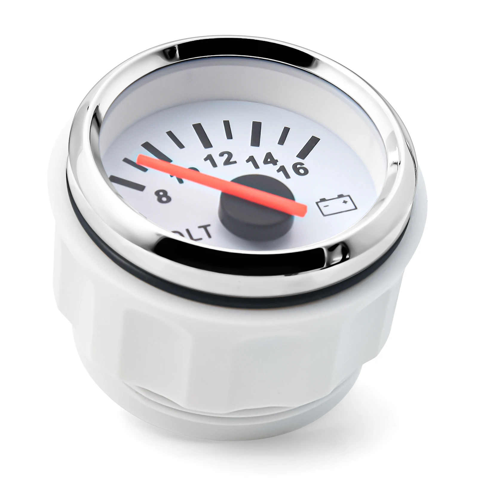 Voltímetro marino de 52mm, voltímetro Universal de 8-16V, medidor impermeable, instrumento para barco y coche, retroiluminación roja, medidor de voltaje de coche de 12V - imagen 2