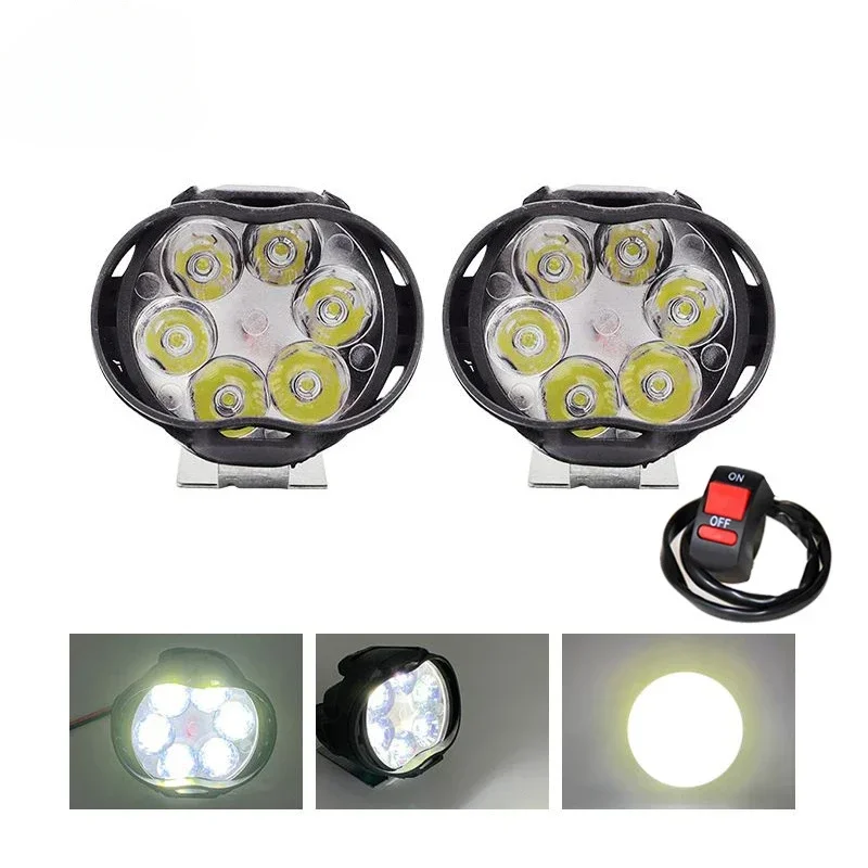 Kit faros antiniebla LED para moto con interruptor - imagen 3