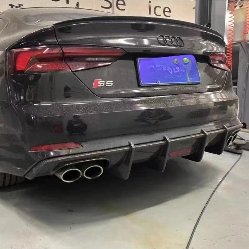 Difusor de parachoques trasero para Audi A5 s-line S5 B9 Sport 2017 2018 2019 2020 alerón difusor de coche de 4 puertas con escape (no para 2 puertas) - imagen 5