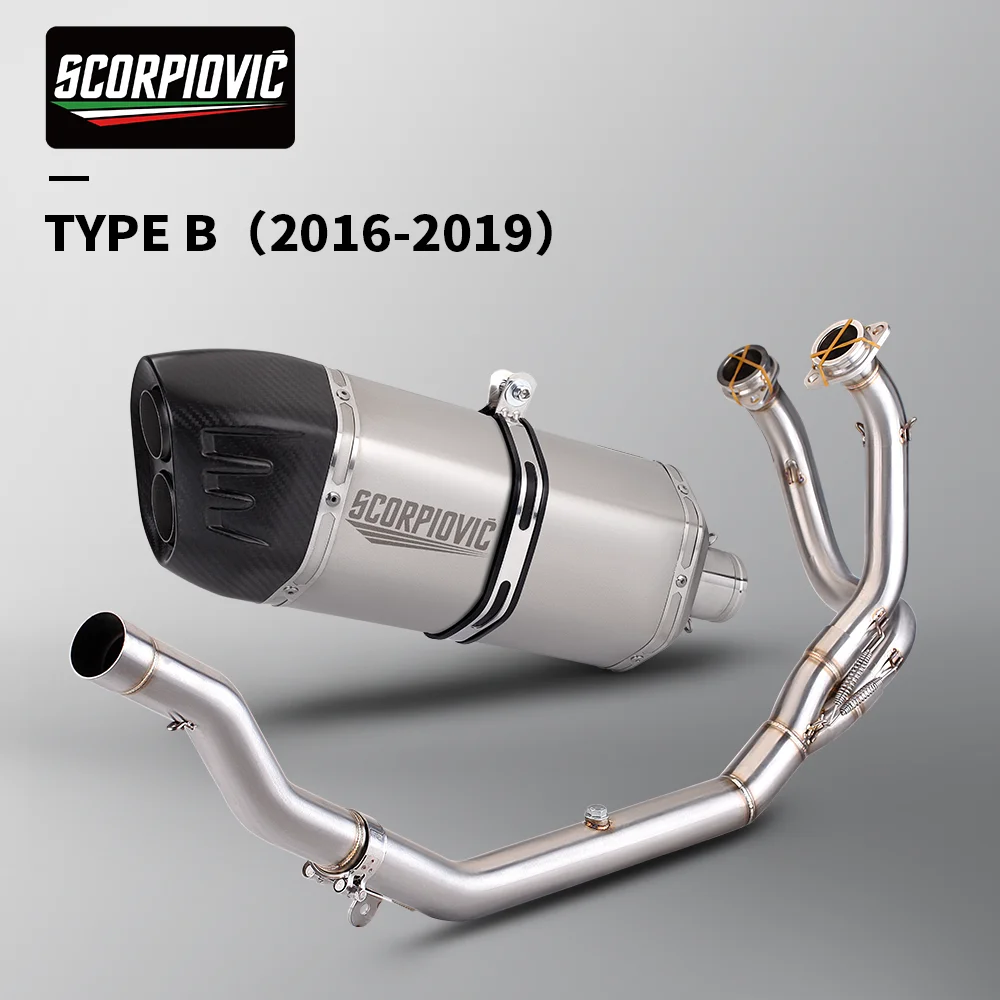 Detalle del tubo delantero modificado y colector SCORPIOVIC
