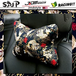 Almohada cervical universal para coche JDM con diseño ukiyo-e