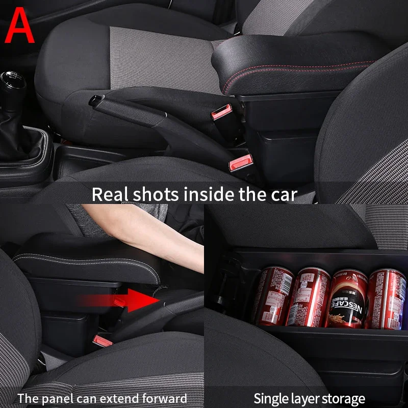 Reposabrazos consola central Kia Rio STONIC Cerato – almacenaje curvado doble capa - imagen 4