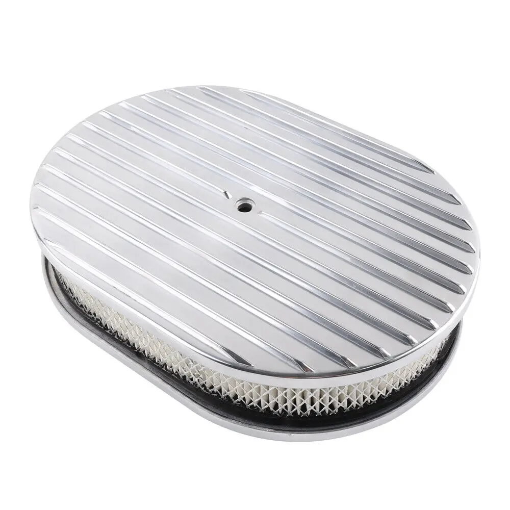 Filtro de aire ovalado de aluminio con aletas para Hot Rod - imagen 4