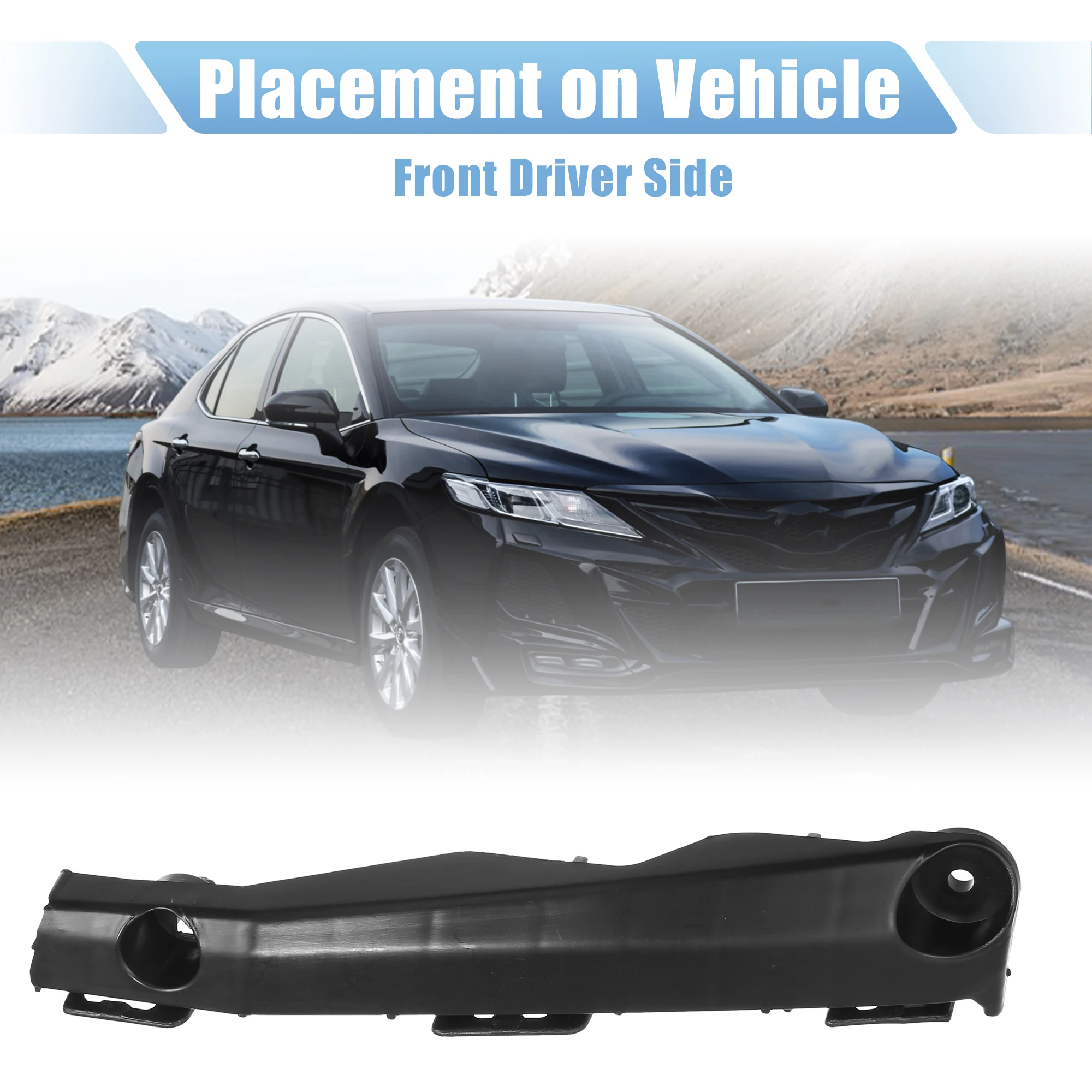 UXCELL 1Pcs Front Left Bumper Bracket for Toyota Camry 2.5L 5253606120 Plastic Black - imagen 3