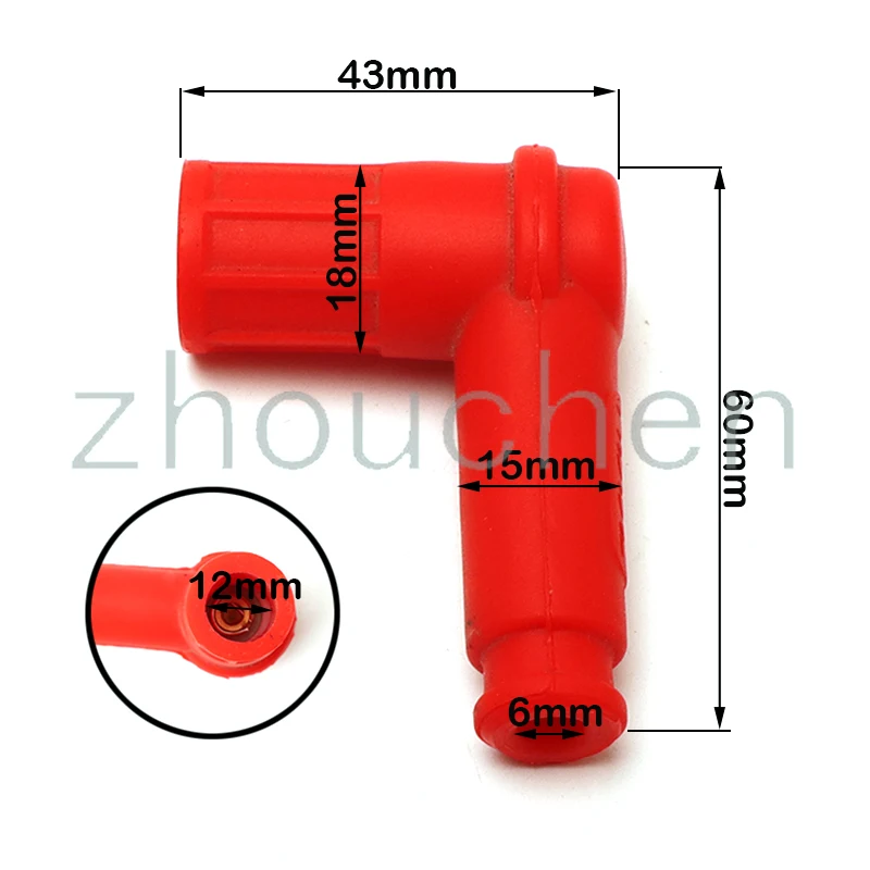 Tapa de bujía roja universal para motocicleta y buggy - imagen 2