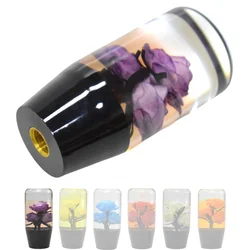 Pomo de cambio universal transparente con flor subacuática y burbujas