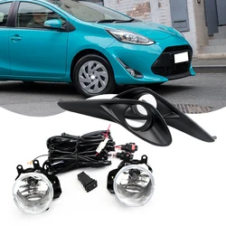 Para Toyota Prius C Aqua 2018 2019 2020 luz antiniebla halógena para coche luz de parachoques delantero marco de lámpara antiniebla accesorios de pantalla de lámpara de conducción