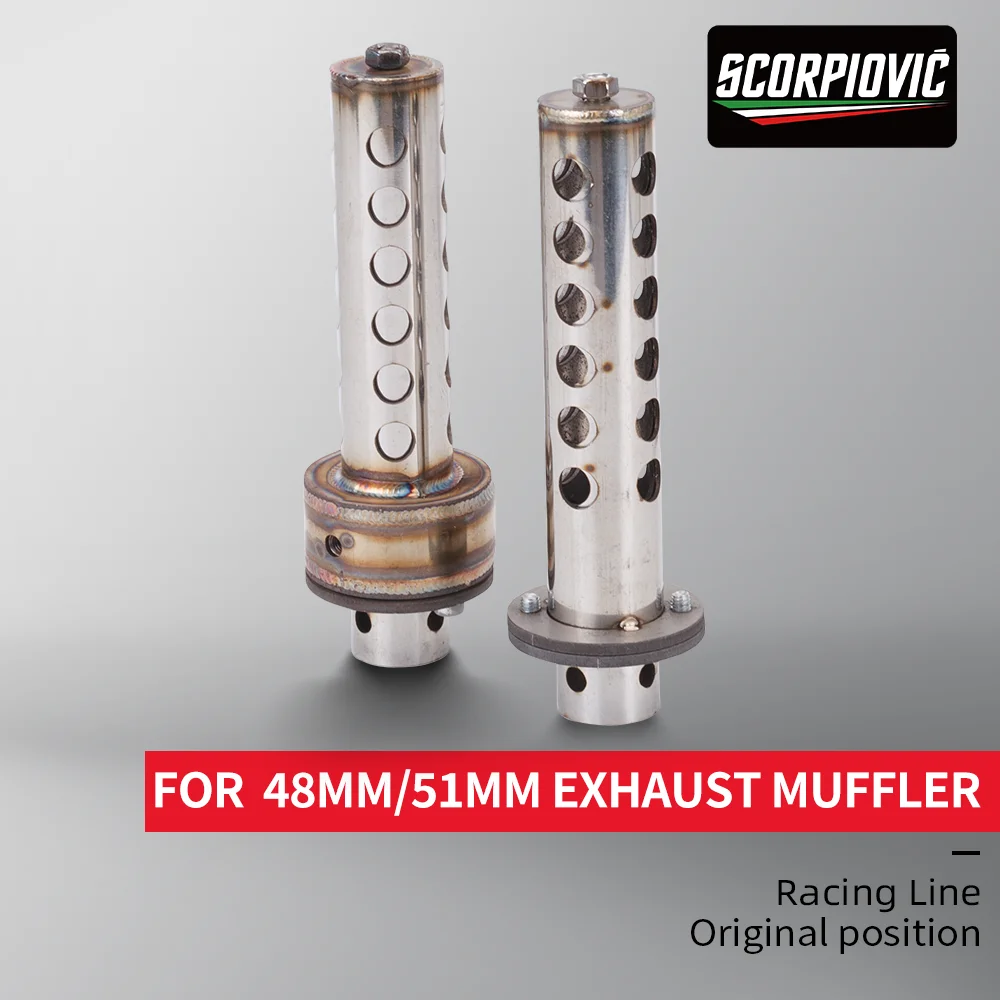 Silenciador universal para moto 48/51 mm enchufable con DB Killer - imagen 2