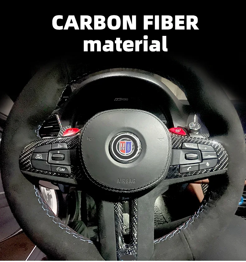 Panel decorativo fibra de carbono para volante BMW