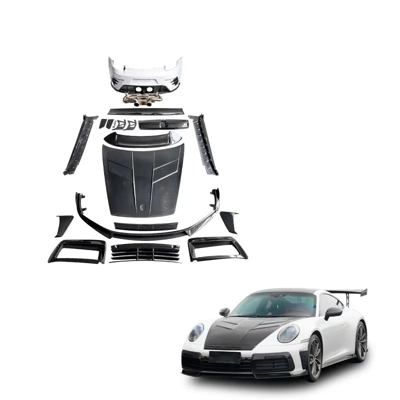 Kit body kit fibra carbono seco alerón trasero Porsche 911 992 Carrera